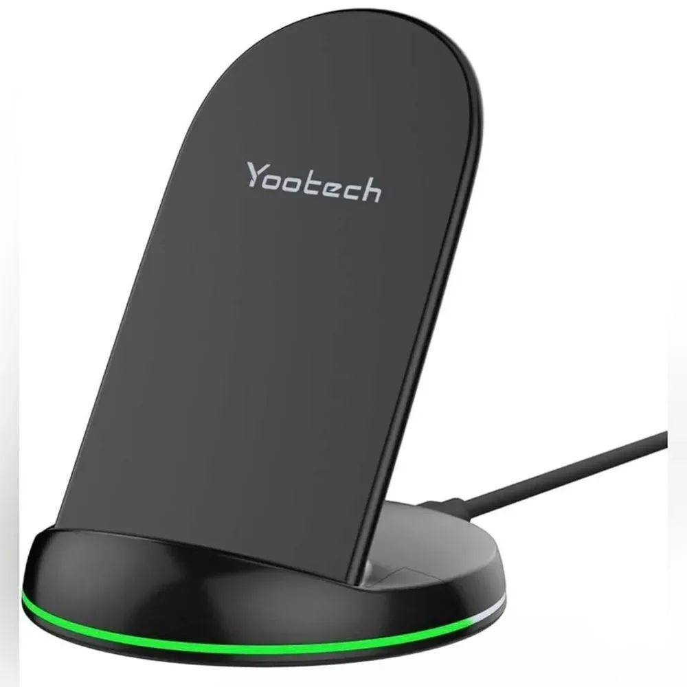 Yootech Wireless Charging Stand - Black with Green Accent light (BK5)